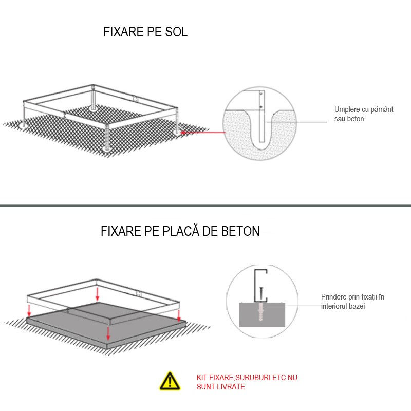 Miniatură: Baza autoportanta 6cm , pentru sera hobby de  gradină din aluminiu