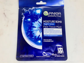 FIRST IMPRESSIONS: Garnier SkinActive Moisture Bomb Night-time Face Tissue Mask #Blogmas2019