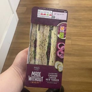 REVIEW: M&S Made Without Wheat Gluten Free Cheddar Cheese New Yorker Sandwich