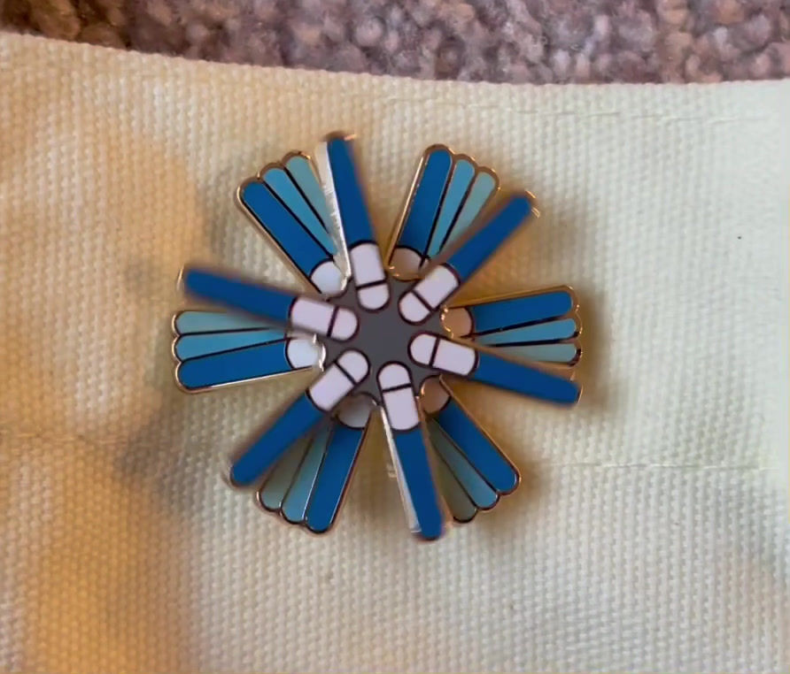 Thumbnail: Centrifuge Badge Pin - Metallic Hard Enamel