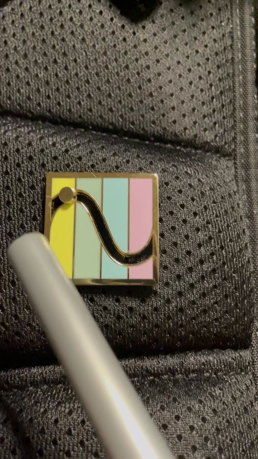 Thumbnail: Wave-Particle Duality Badge Pin - Metallic Hard Enamel