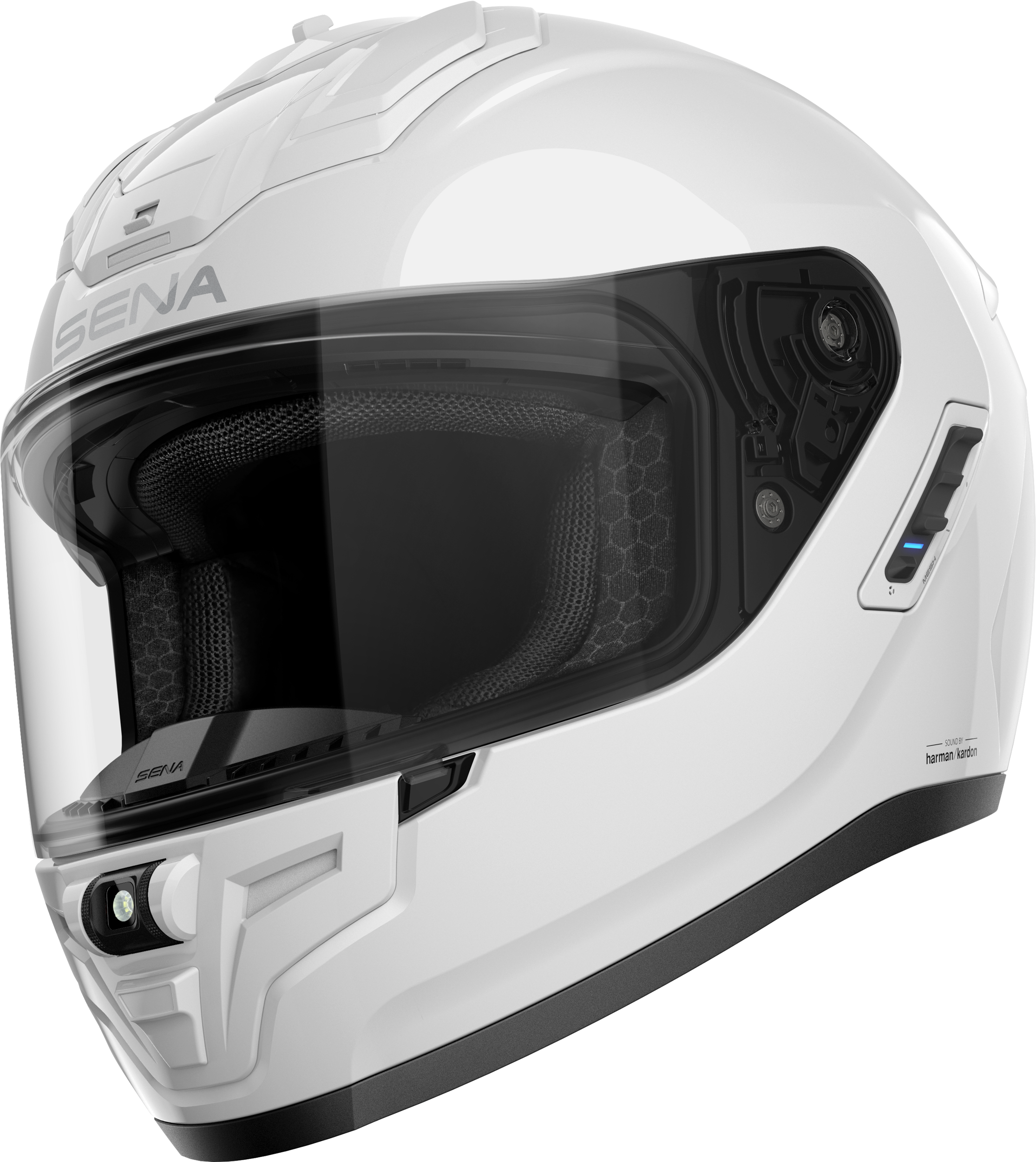 SENA - PHANTOM FF MESH COM HELMET GLOSSY WHITE SM - PHANTOM-GW00S3