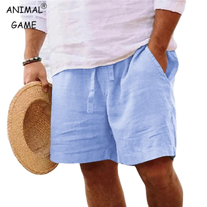 New Mens Cotton Solid Color Short Lightweight Gym Pants oversize Beach Shorts Me