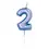 Miniatura: Candelina Blu Metal - 4,5cm