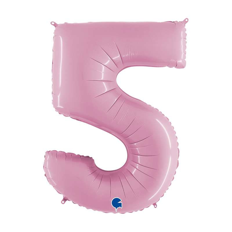 Miniatura: Palloncino numero rosa pastello - 66 cm