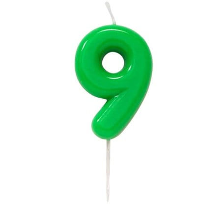 Miniatura: Candelina Laccata Verde Glossy - 10.5cm