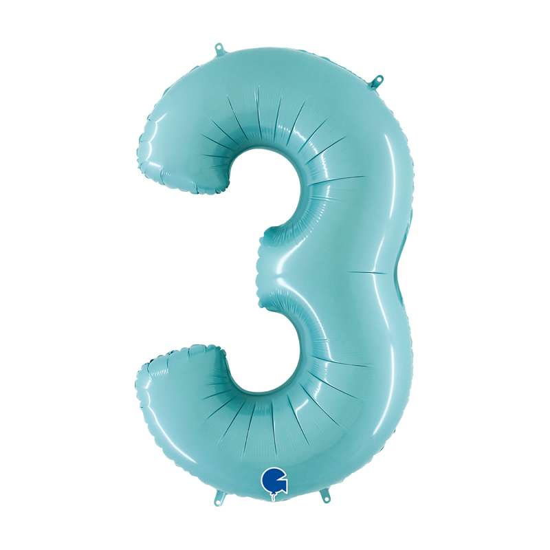 Miniatura: Palloncino numero Azzurro Pastello - 66 cm