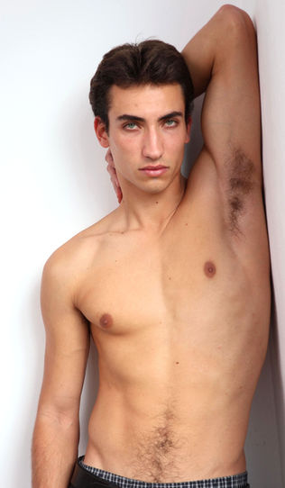 Mario Valdi shirtless posing with hand on hip – professional male model agency Men Model MGMT Paris