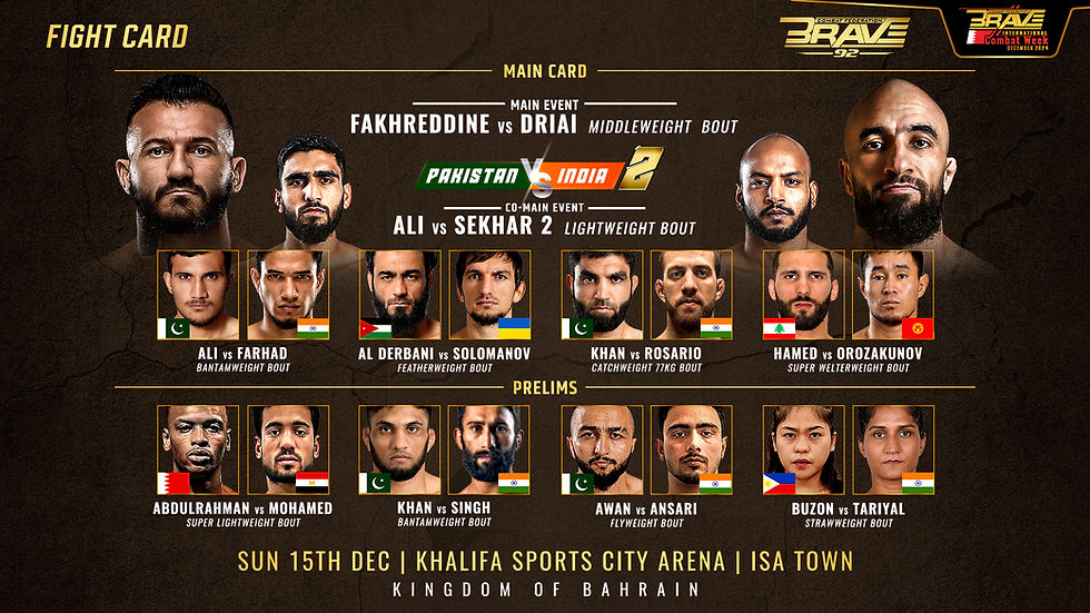 BRAVE CF 92 Full Fight Card