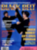 Two martial artists practice moves on the cover of Black Belt magazine, November 1992. Text highlights Chuck Norris' anti-drug program.