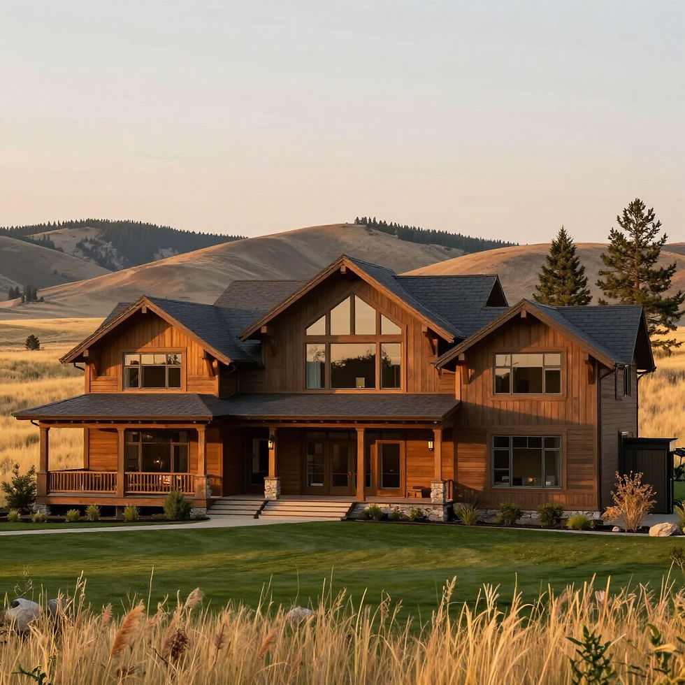 Rustic wooden home with large porch