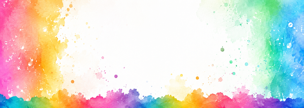 Colorful watercolor splashes border for a home page