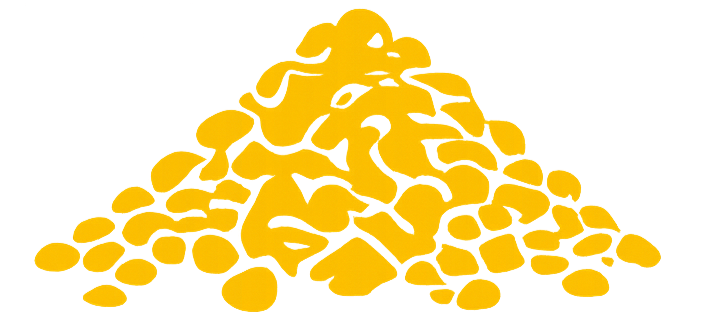 Stylized yellow pile of coffee beans for Home.