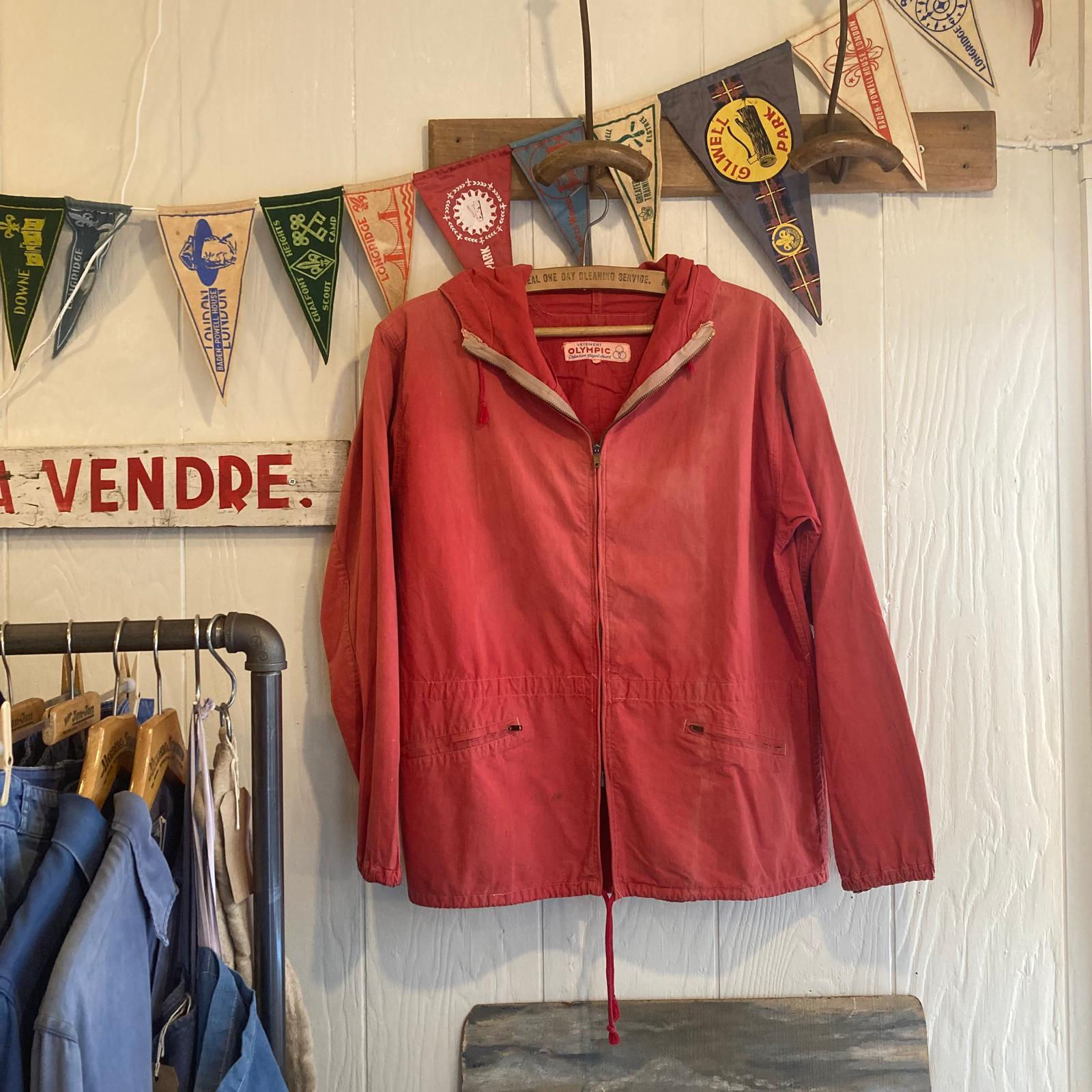 Vintage 1950s French ‘Vêtement Olympic’ Faded Ski Jacket S M Rare!