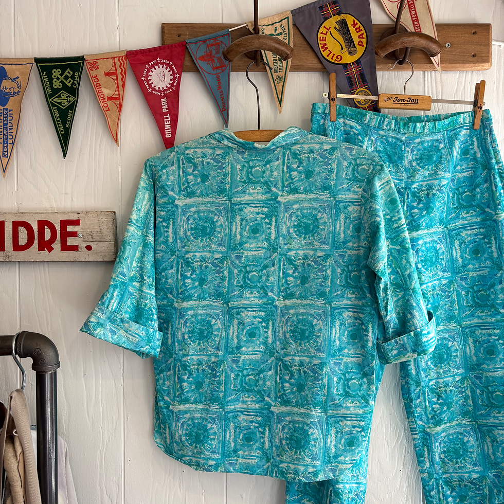 Thumbnail: Vintage 1960s USA Co- Ord Shirt & Trousers Set W28” UK10