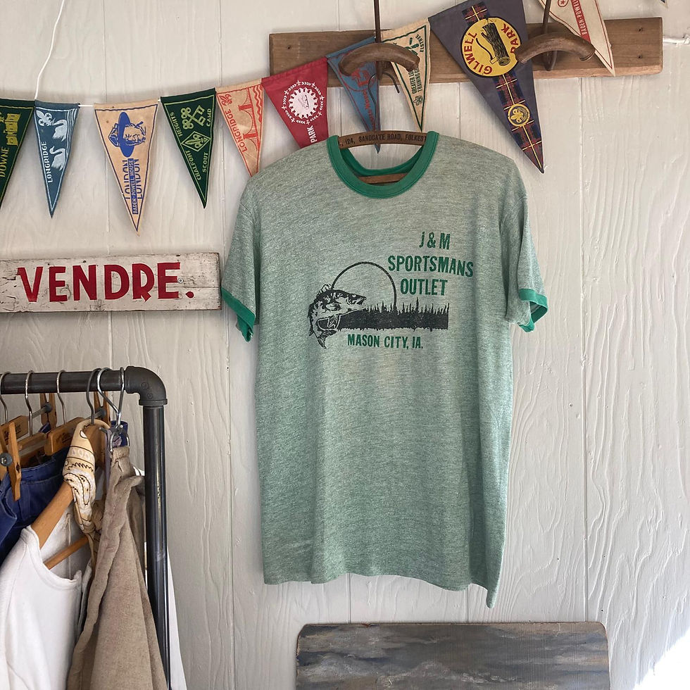 Thumbnail: Vintage 1970s USA Sportman’s Outlet Ringer Tee- Shirt L