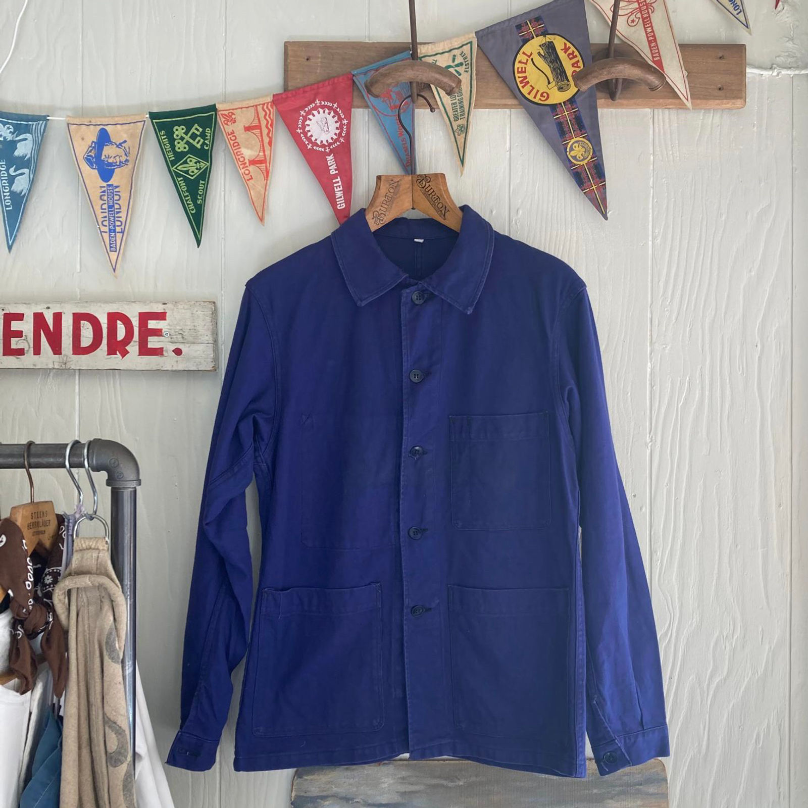 Vintage 1950s French ‘Au Perroquet’ Sanforised Cotton Workwear Jacket S