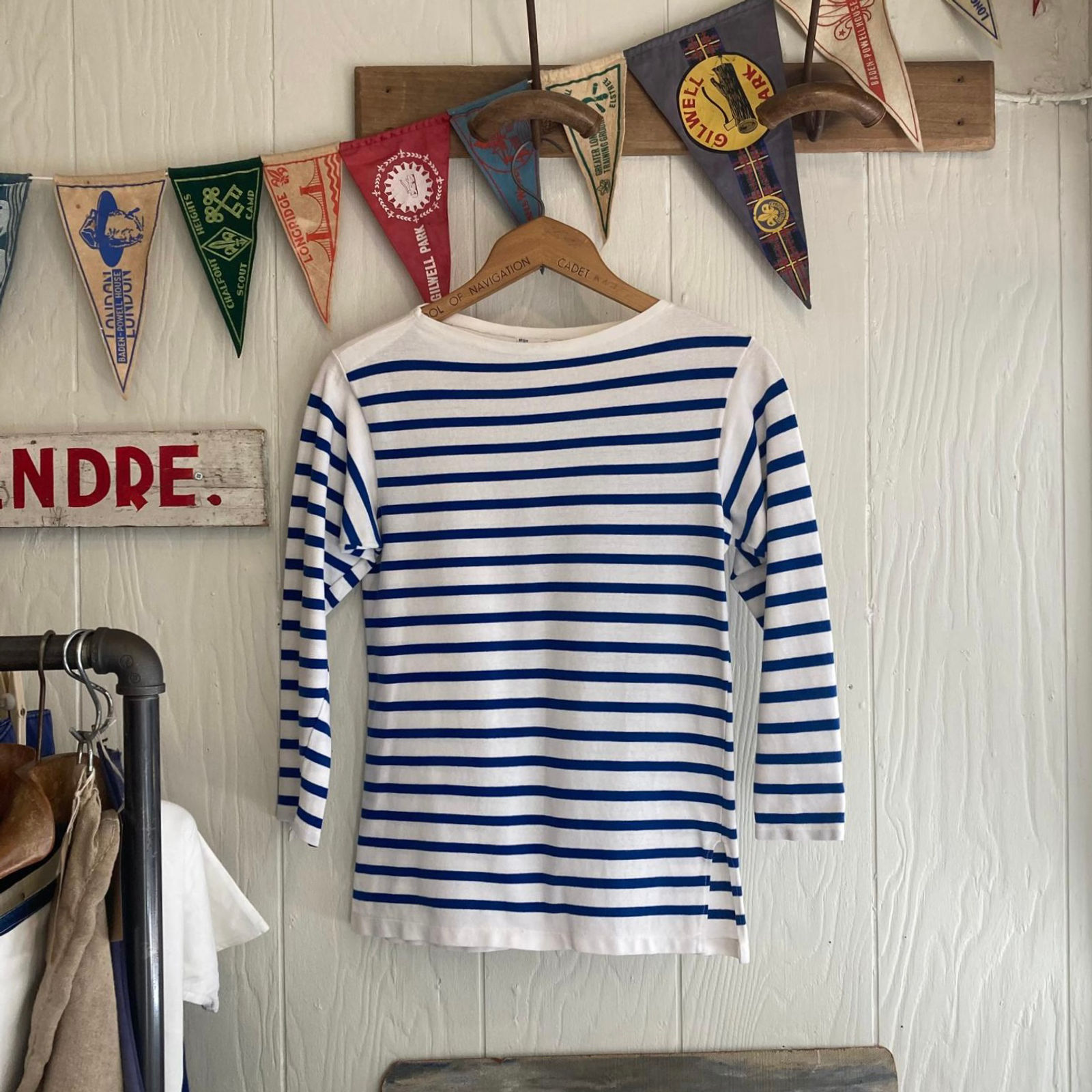 Vintage French Naval Marinière Breton Shirt XS