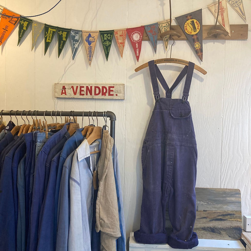 Thumbnail: Vintage 1960s French Moleskin Workwear Dungarees M 