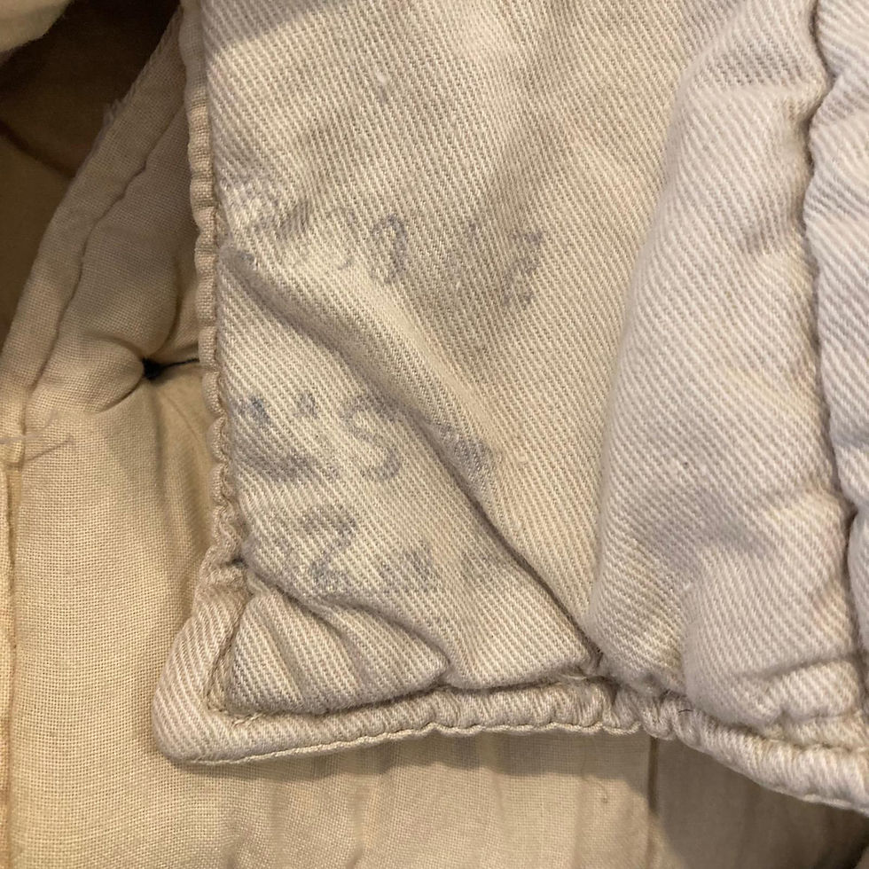 Thumbnail: Vintage 1960s Czech Overdyed Bleached Quilted Liner Jacket M L