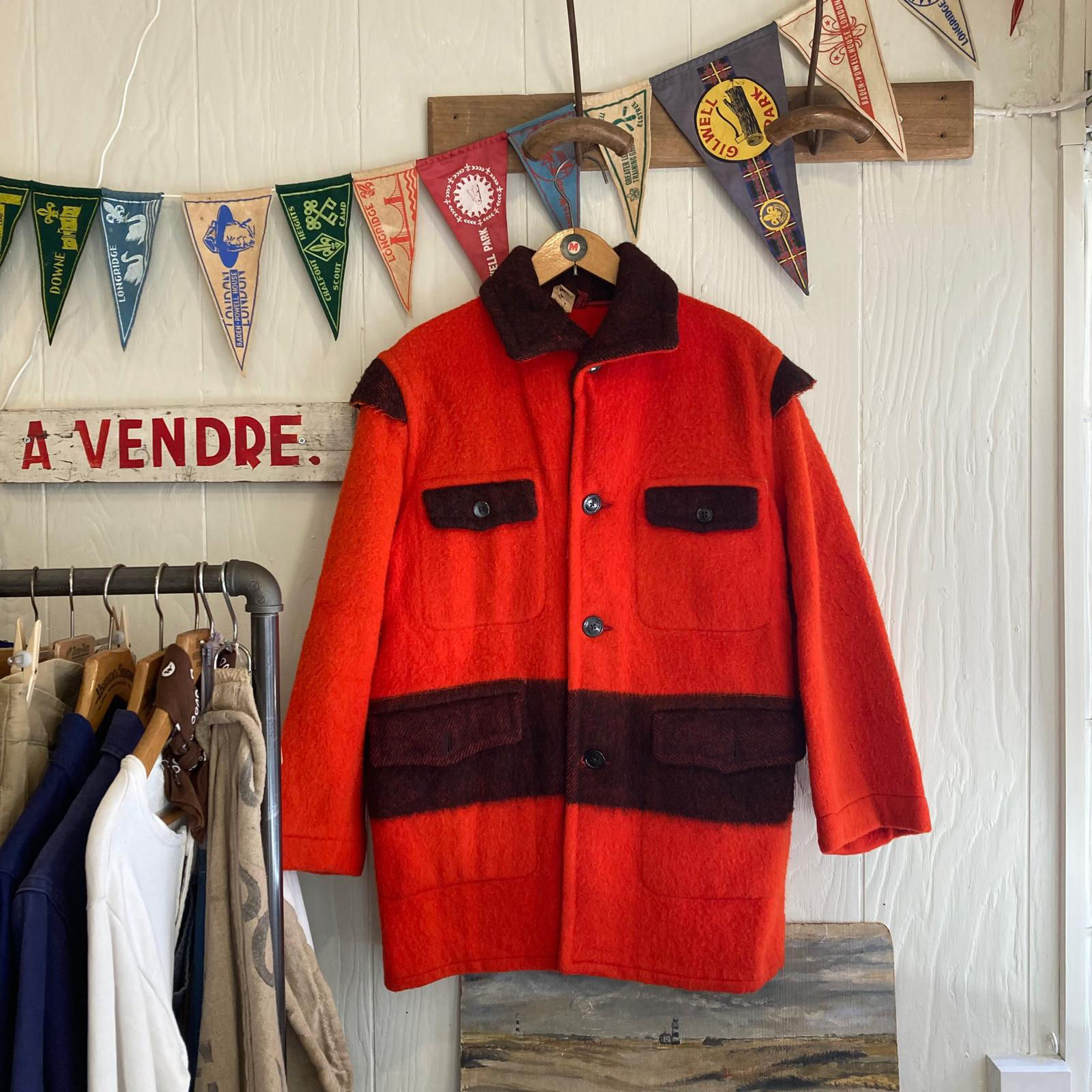 Vintage 1930s Canadian Norlite S S Holden Ottawa Mackinaw Blanket Coat L