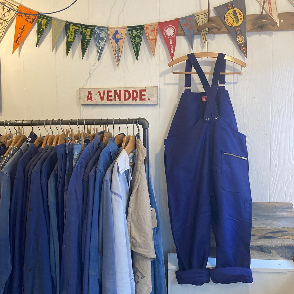 Thumbnail: Vintage 1960s French Moleskin Workwear Dungarees M 