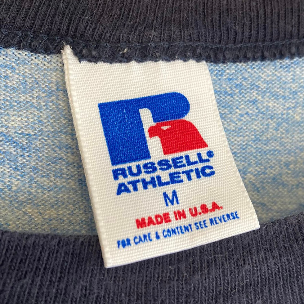 Thumbnail: Vintage 1980s USA Mel’s Plumbing Blue Marl Ringer Tee- Shirt S