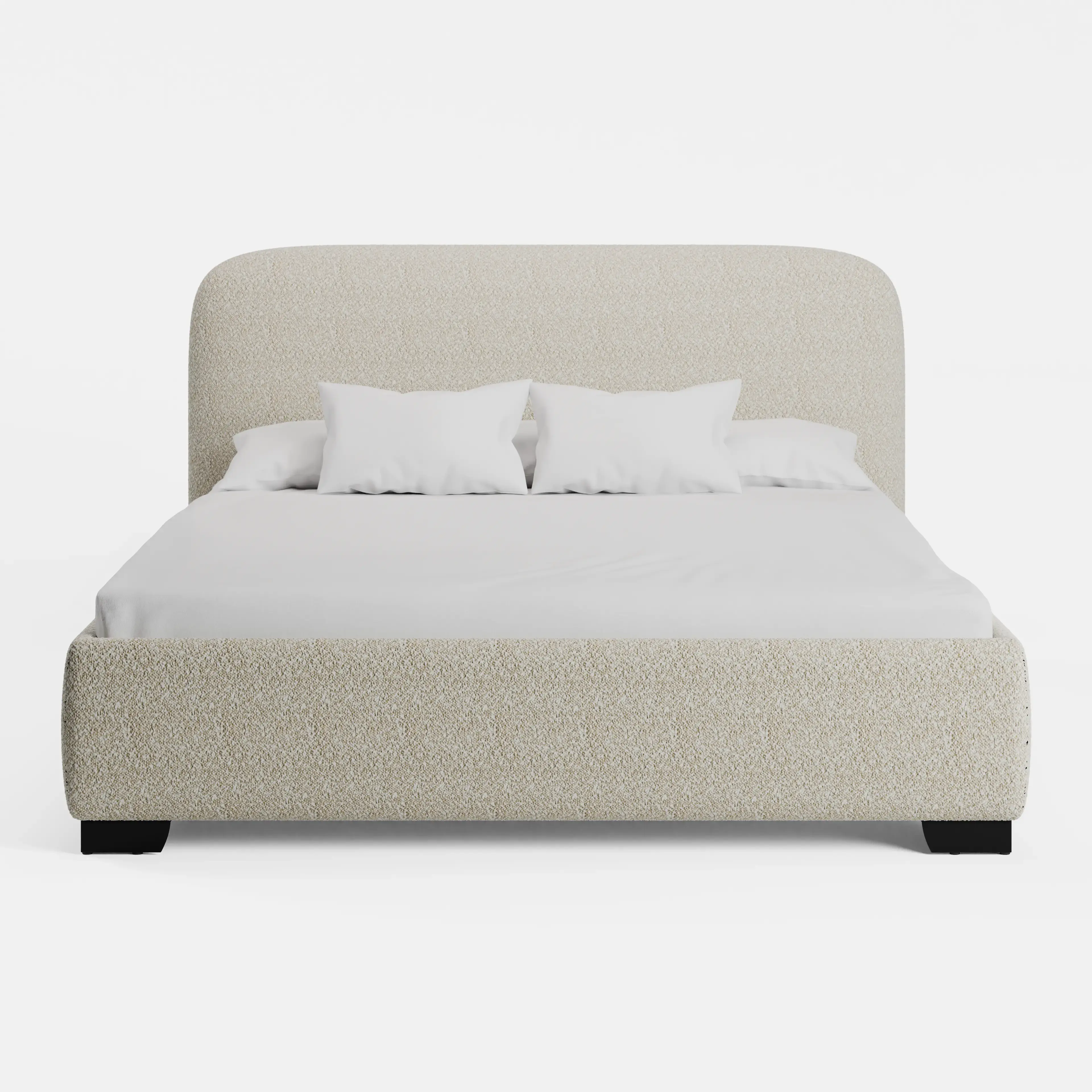 מיטה זוגית Thora בבוקלה עם גב מעוגל