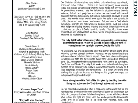 July Prayer Ministry + Newsletter