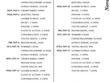November  Events 