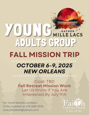Young Adults Mission Trip: October 6-9