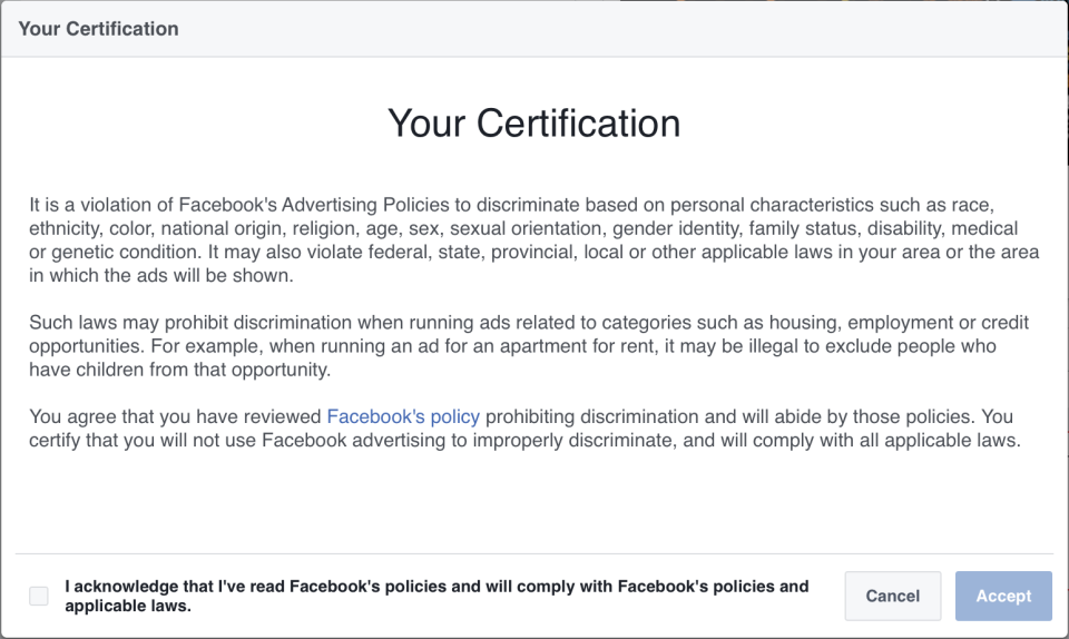 Facebook Creates New Anti-Discrimination Policies for Ads
