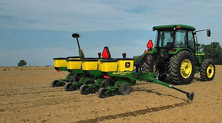 John Deere row crop planter with insecticide boxes