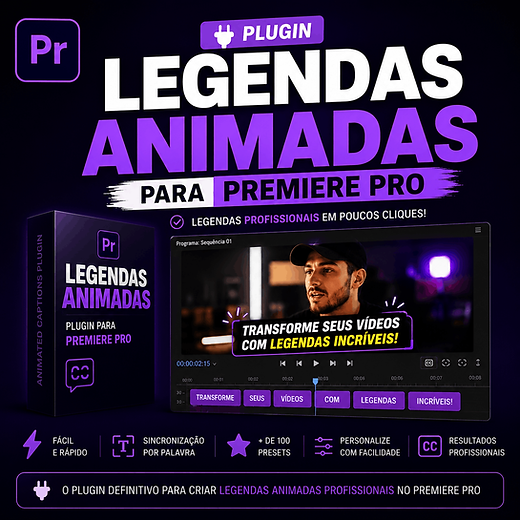 Plugin Legendas animadas Premiere Pro | studiosmonkey