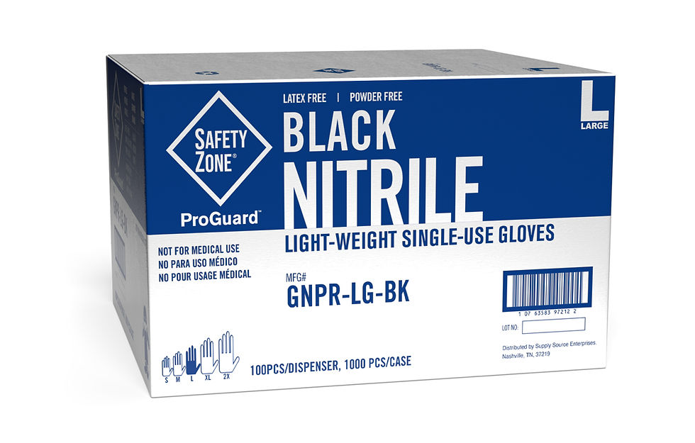 Thumbnail: Powder Free Black Nitrile Gloves, Large, 100/BX