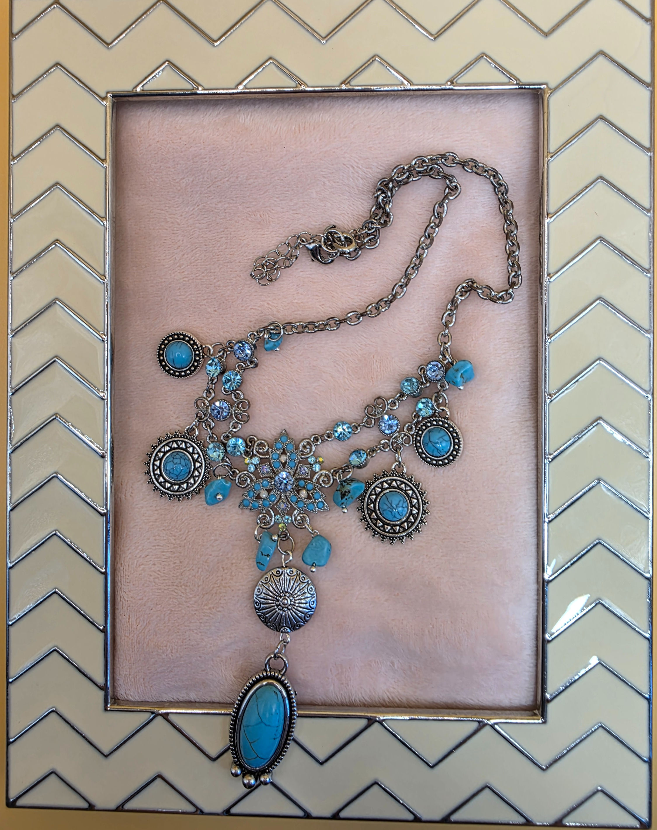 Turquoise and Silver Statement Necklace