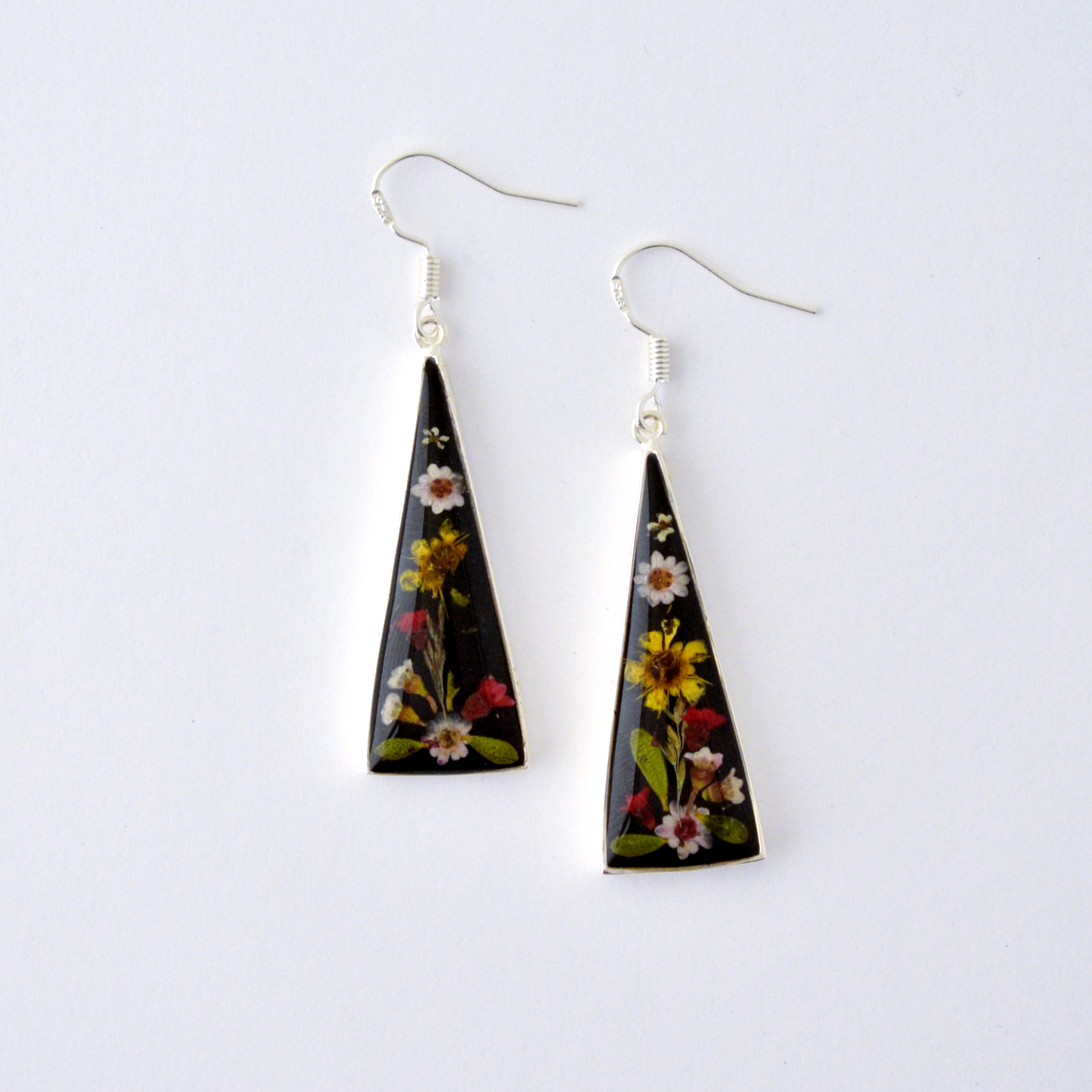 Black Flat Drop Earrings