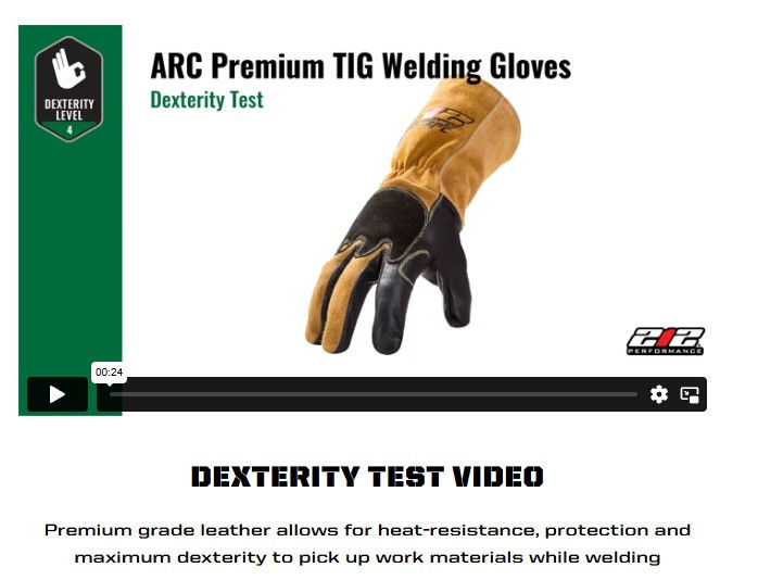 Thumbnail: ARCTIG-08 ARC Premium TIG Welding Gloves in Brown and Black