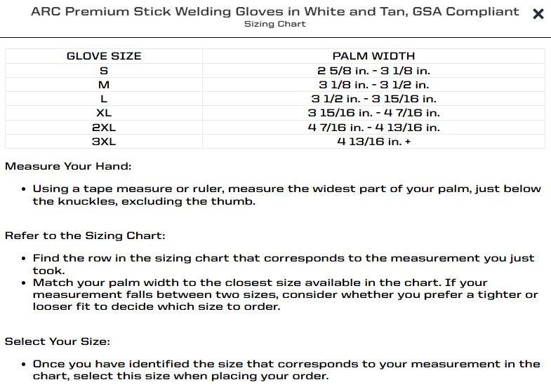 Thumbnail: ARCSGSA-00 ARC Premium Stick Welding Gloves in White and Tan, GSA Compliant