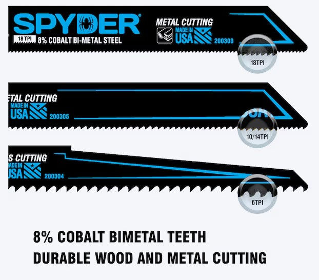 Thumbnail: Spyder Black Series Bi-metal Wood/Metal cutting Demolition Recip Saw Blade 14-pk
