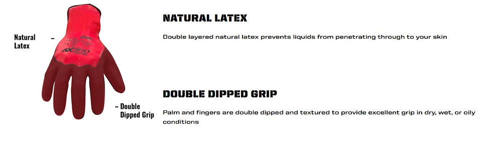 Thumbnail: AXSDG-05 Shield Grip Latex-dipped Gloves in Black and Red