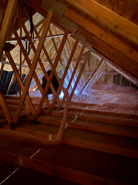 Blown-In Fiberglass Installation