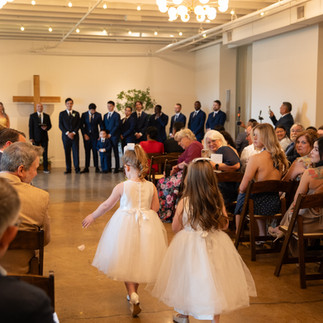 flower girls walking down the aisle in nashville tennessee