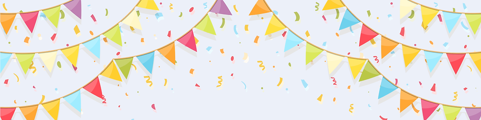 Decorative party flags and confetti