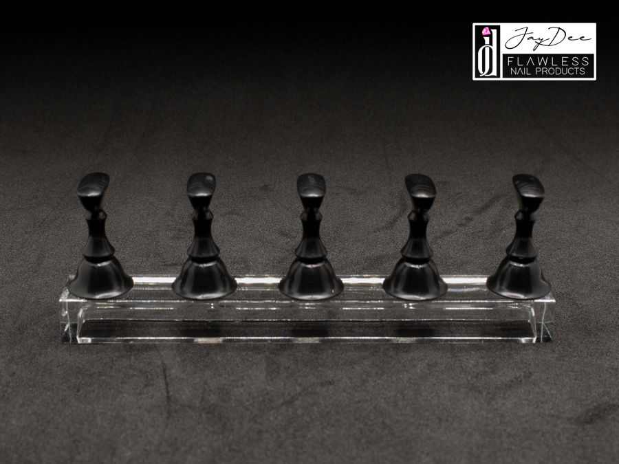 Nail Display Stand 6pc 4in x 0.5in (Black)