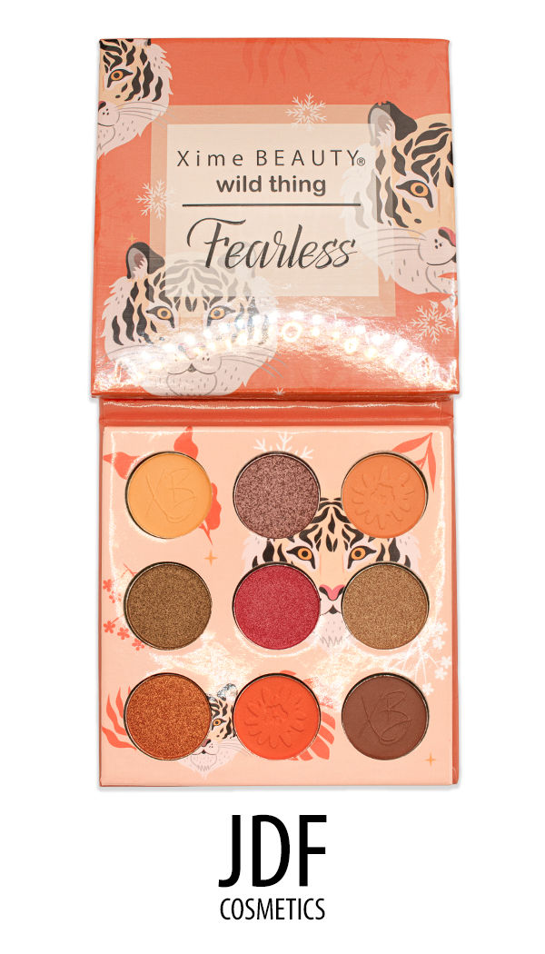 open makeup pallet from xime beauty displaying nine colors that come in the pallet