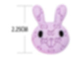 1 large purple nail art charm that looks like a bunny rabbit face