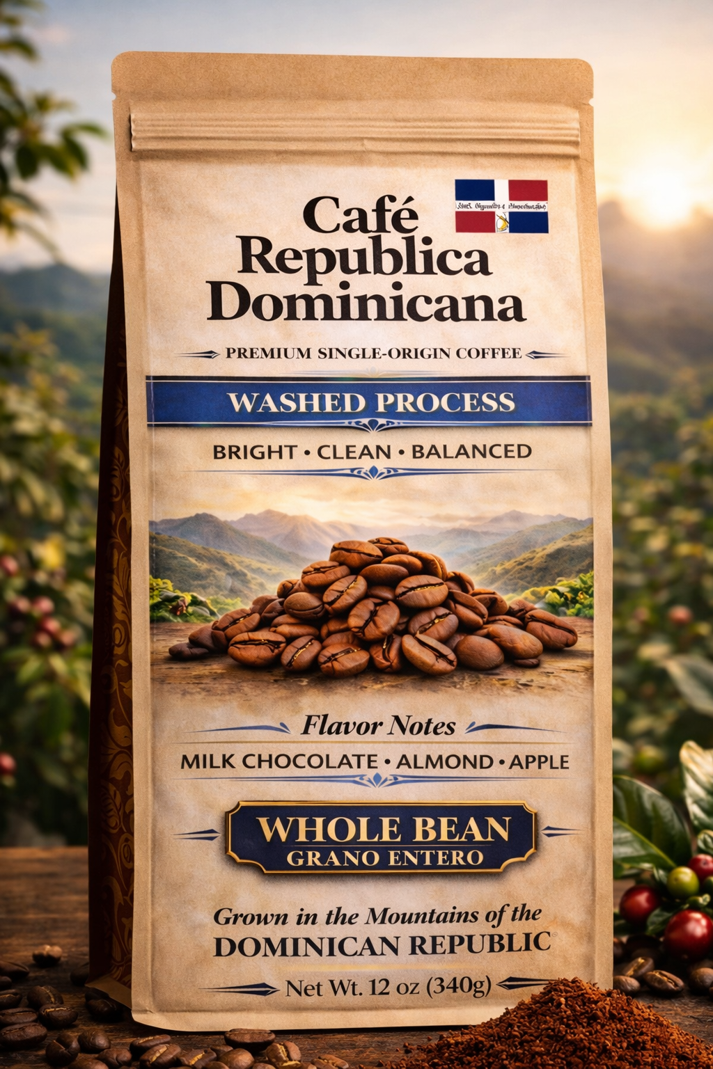 Café República Dominicana – Washed Process Whole Bean Coffee