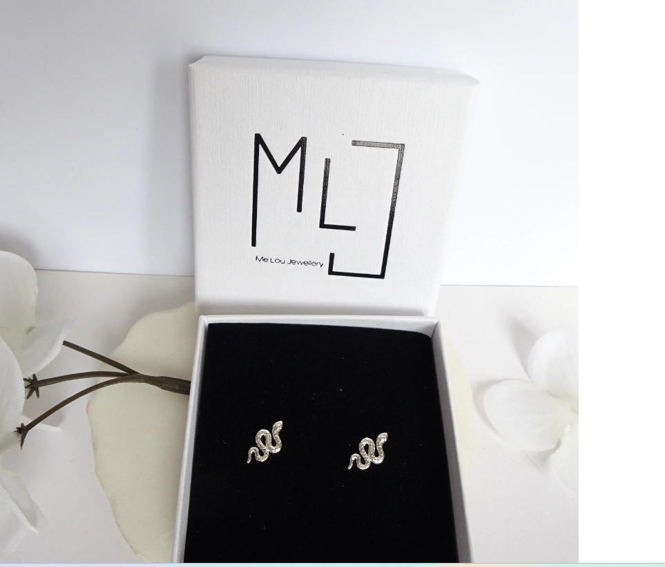 Thumbnail: Snake Stud Earrings. Sterling Silver Snake Earrings.