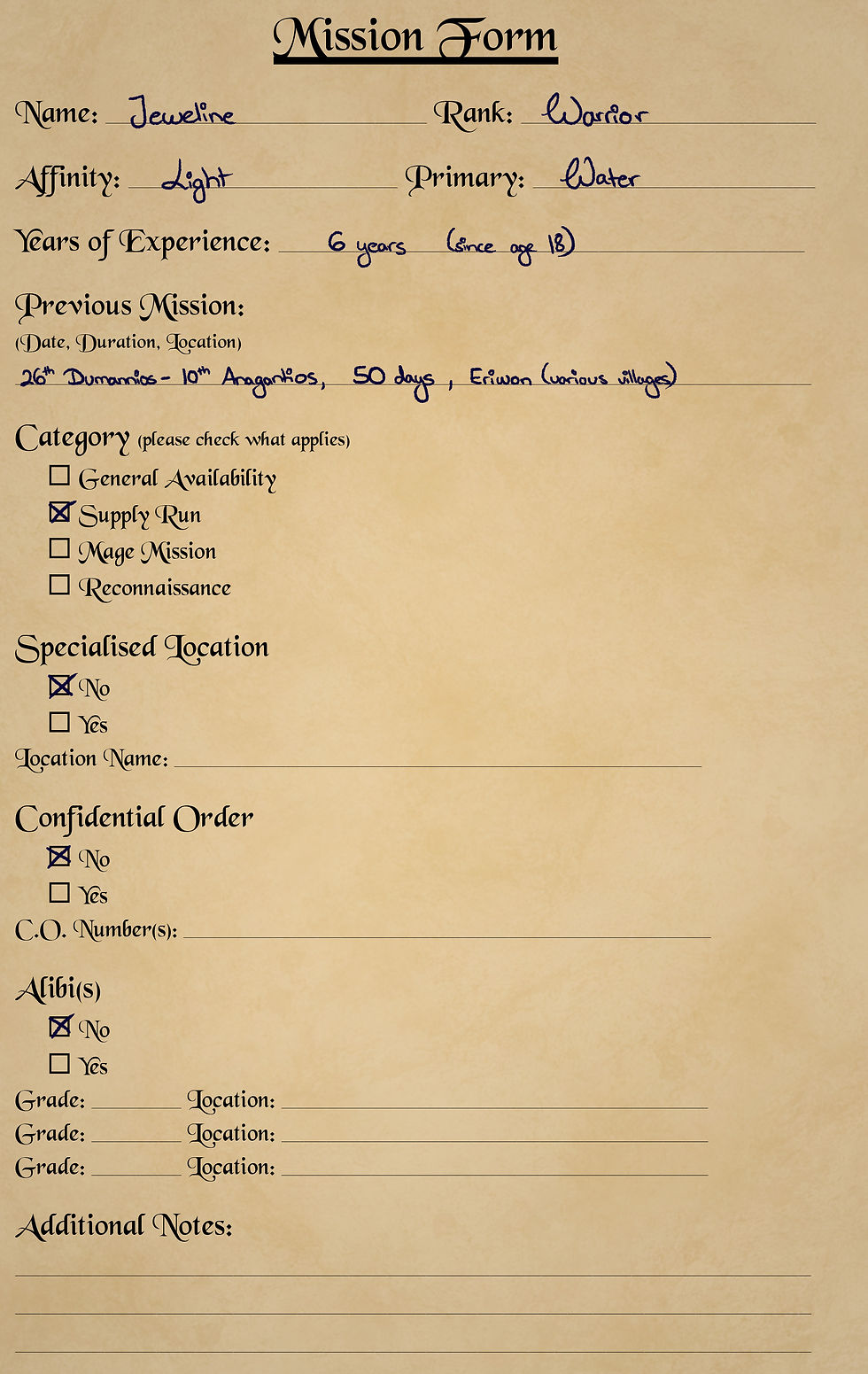 filled out example (regular)